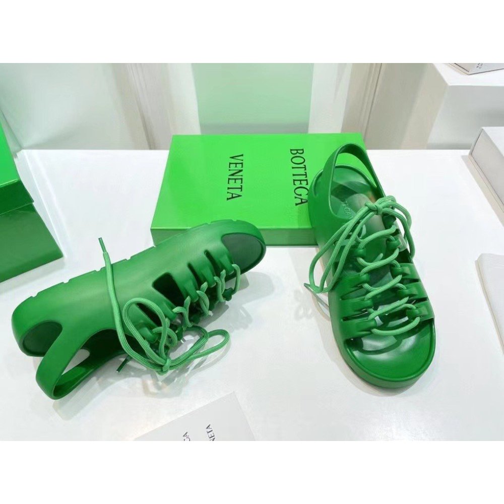 Cheap Reps Bottega Veneta Jelly Sandals In Green Rubber