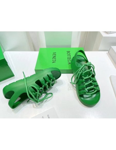 Cheap Reps Bottega Veneta Jelly Sandals In Green Rubber