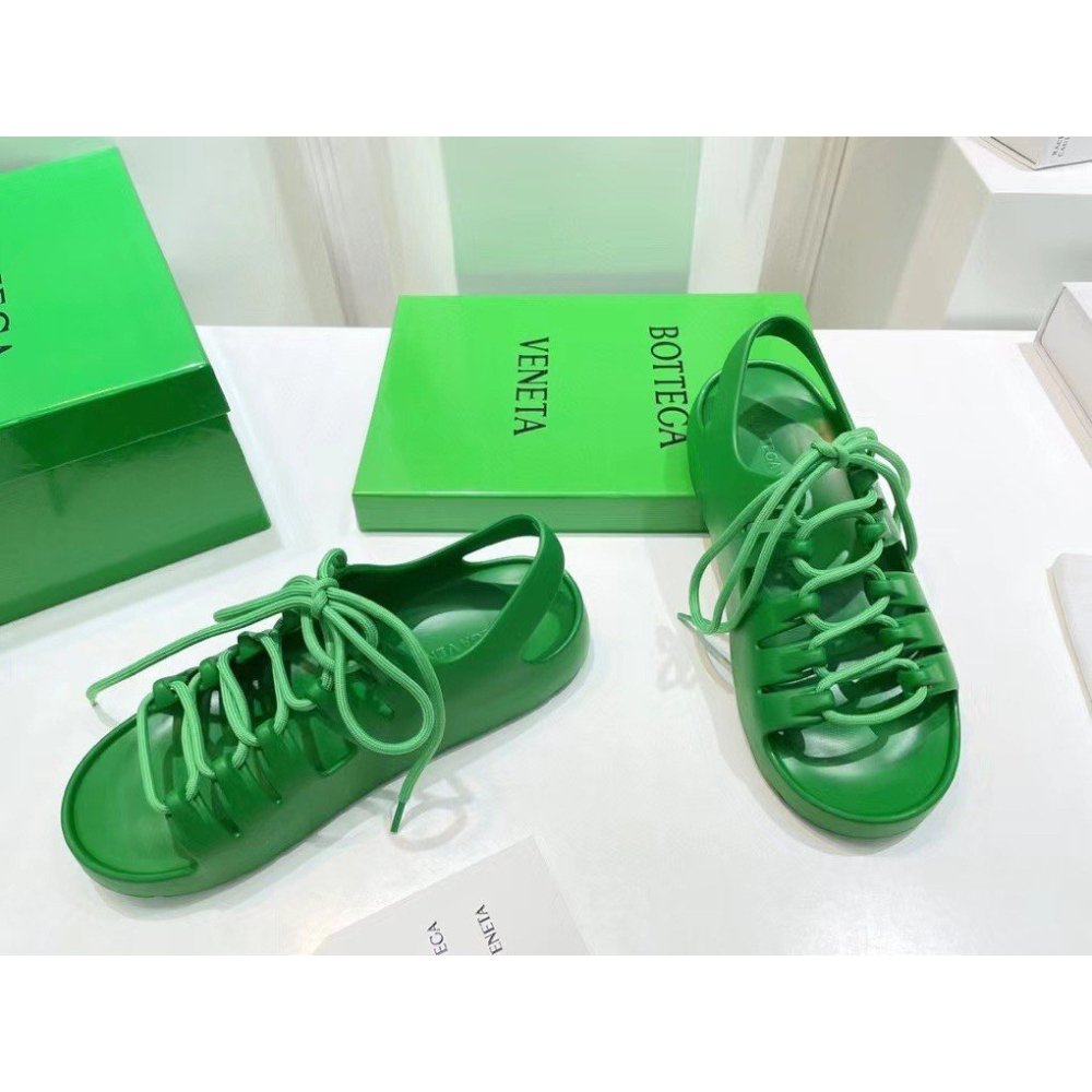 Cheap Reps Bottega Veneta Jelly Sandals In Green Rubber