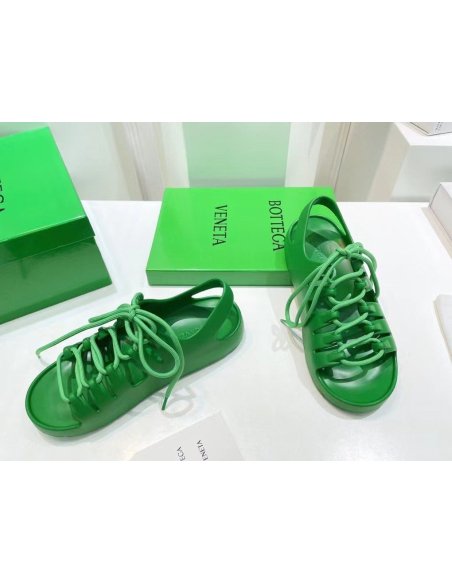 Cheap Reps Bottega Veneta Jelly Sandals In Green Rubber