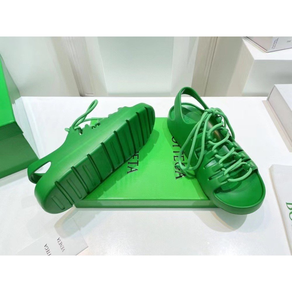 Cheap Reps Bottega Veneta Jelly Sandals In Green Rubber