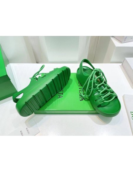 Cheap Reps Bottega Veneta Jelly Sandals In Green Rubber