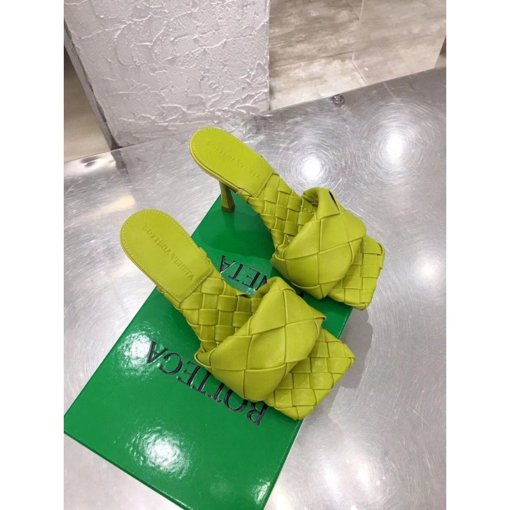 Cheap Reps Bottega Veneta Lido Sandals In Kiwi Intrecciato Leather