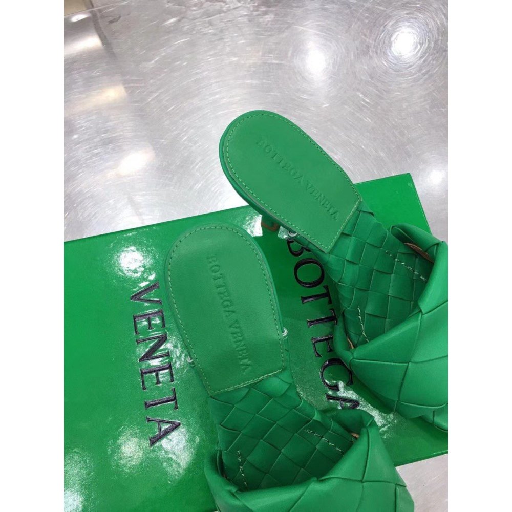 Cheap Reps Bottega Veneta Lido Sandals In Green Intrecciato Leather