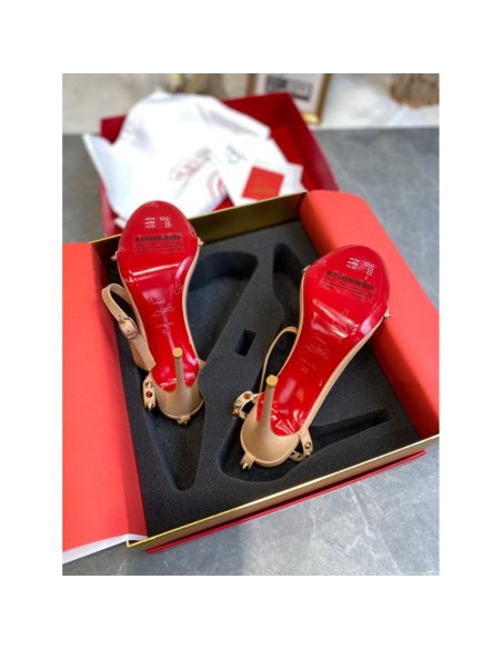 Cheap Reps Christian Louboutin So Me 100mm Sandals In Nude Lambskin