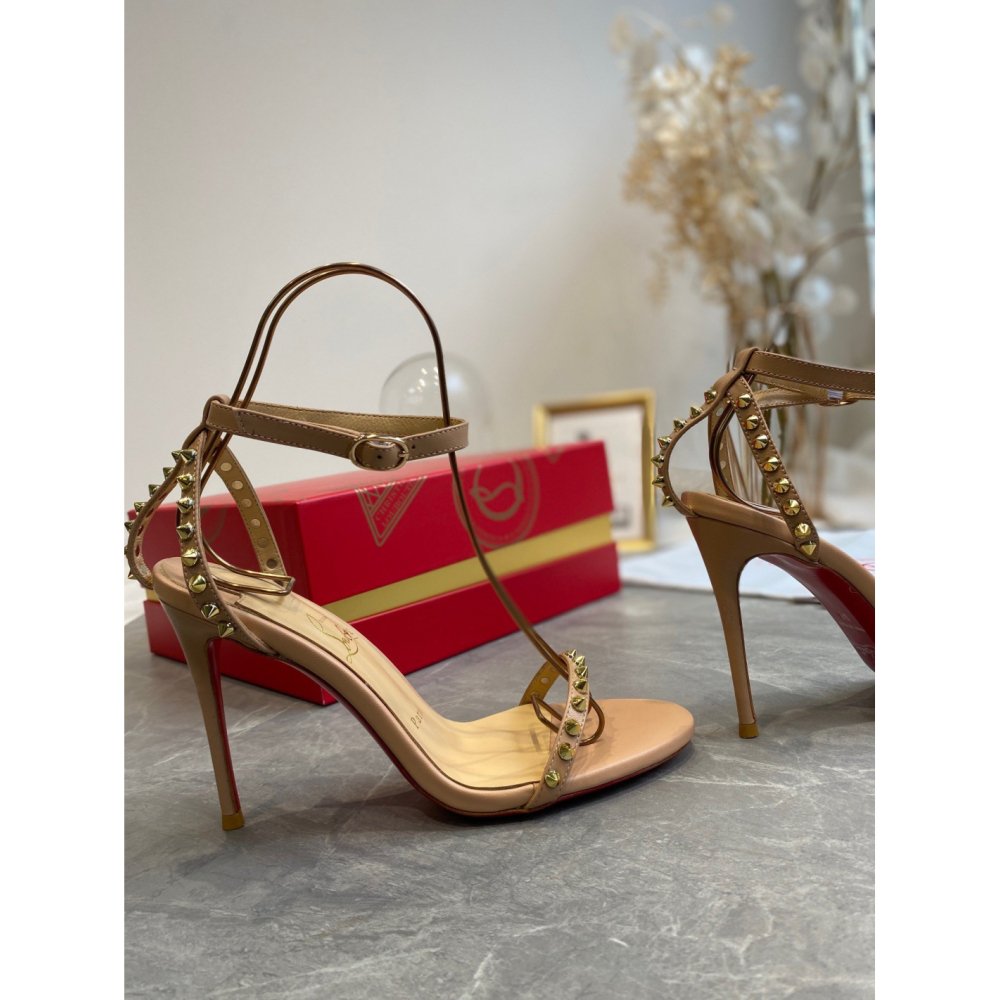 Cheap Reps Christian Louboutin So Me 100mm Sandals In Nude Lambskin