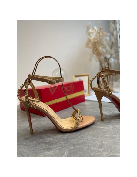 Cheap Reps Christian Louboutin So Me 100mm Sandals In Nude Lambskin