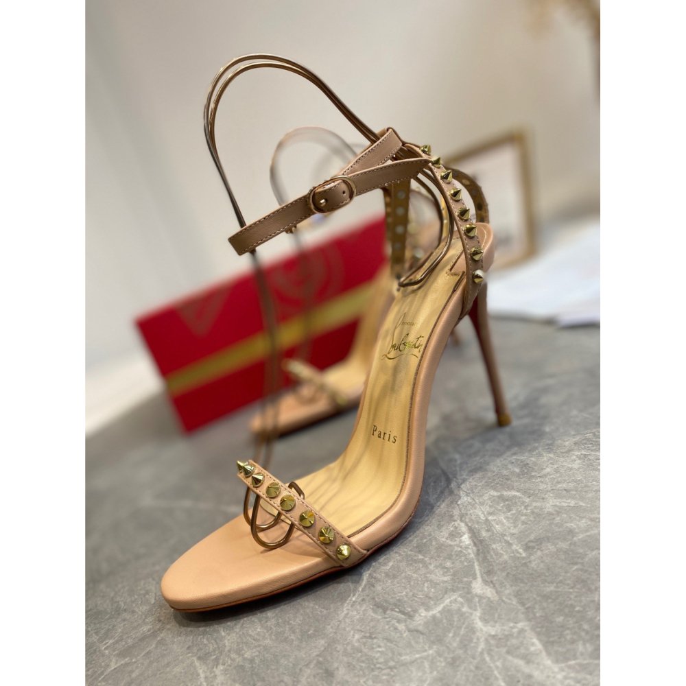 Cheap Reps Christian Louboutin So Me 100mm Sandals In Nude Lambskin