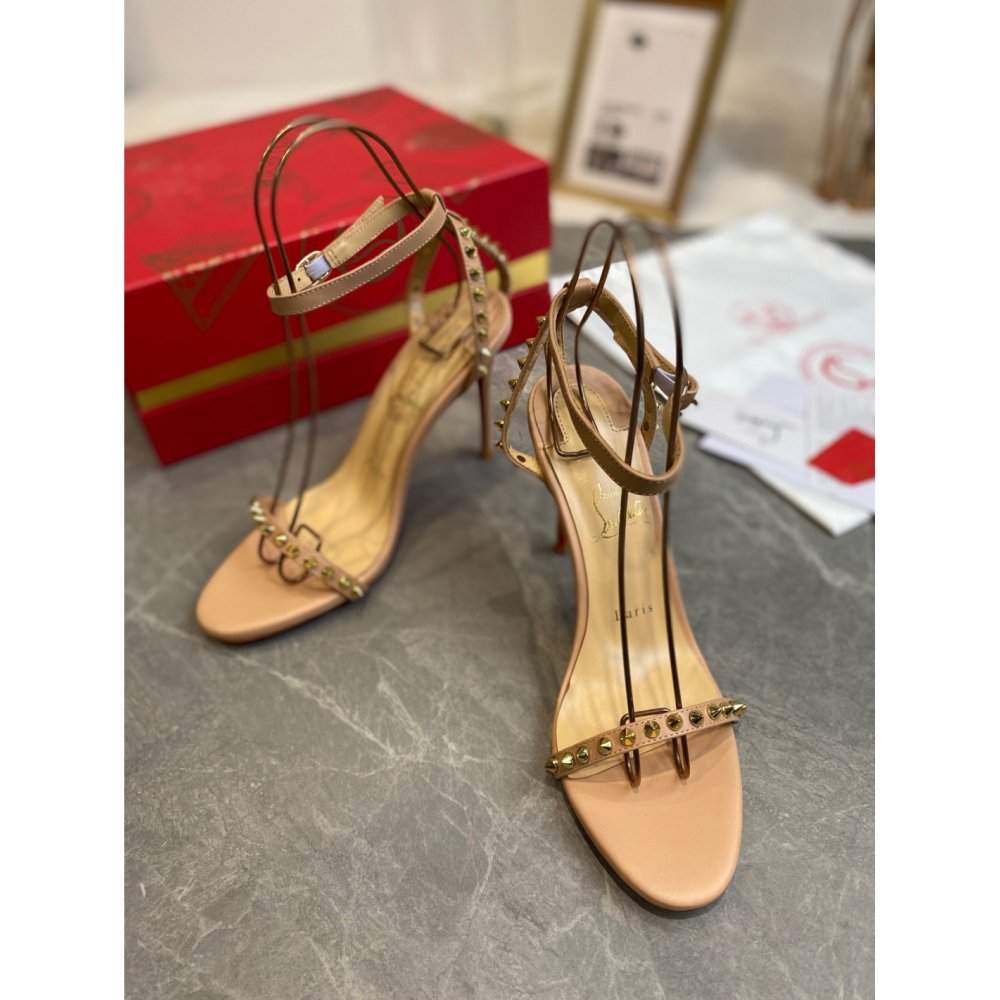 Cheap Reps Christian Louboutin So Me 100mm Sandals In Nude Lambskin