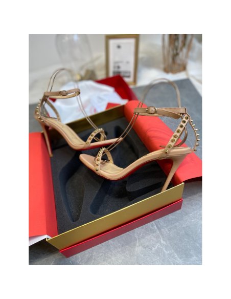 Cheap Reps Christian Louboutin So Me 100mm Sandals In Nude Lambskin