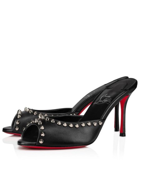 Cheap Reps Christian Louboutin Me Dolly Spike 85MM Sandals In Black Lambskin