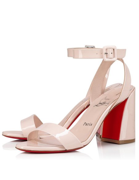 Cheap Reps Christian Louboutin Miss Sabina 85MM Sandals In Beige Patent Leather