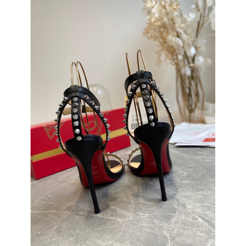 Cheap Reps Christian Louboutin So Me 100mm Sandals In Black Lambskin