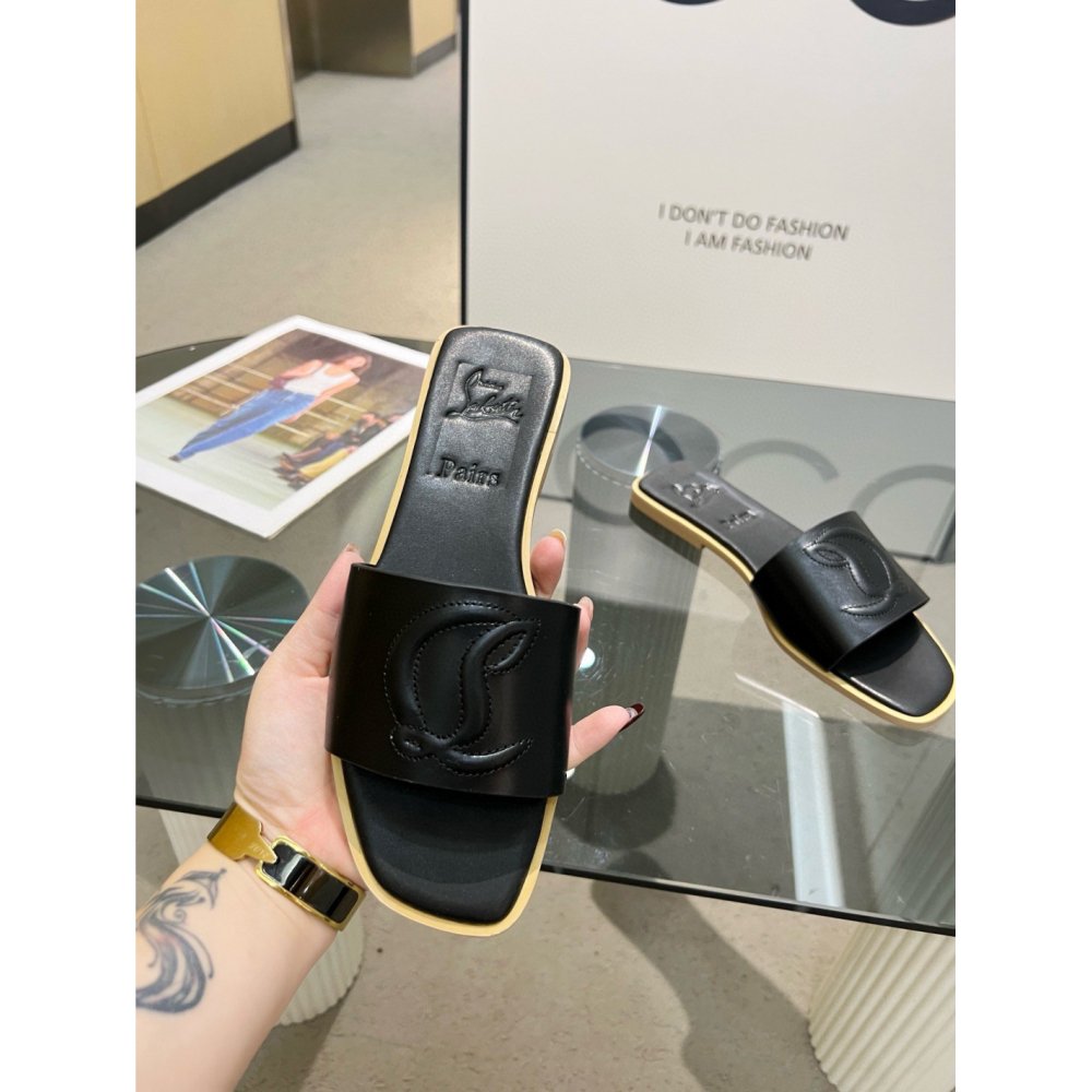 Cheap Reps Christian Louboutin CL Mules in Black Leather