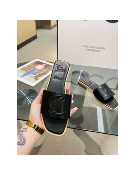 Cheap Reps Christian Louboutin CL Mules in Black Leather