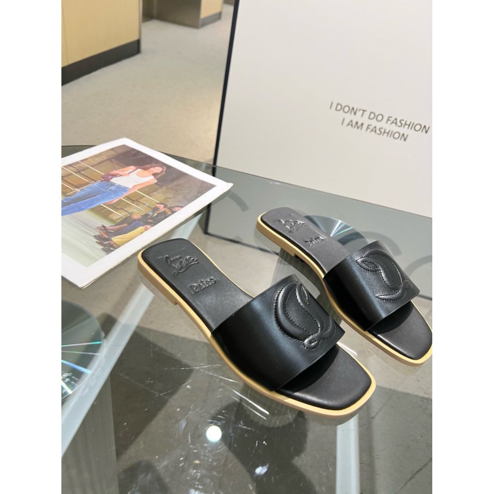 Cheap Reps Christian Louboutin CL Mules in Black Leather