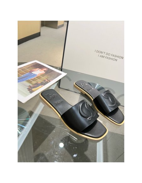 Cheap Reps Christian Louboutin CL Mules in Black Leather