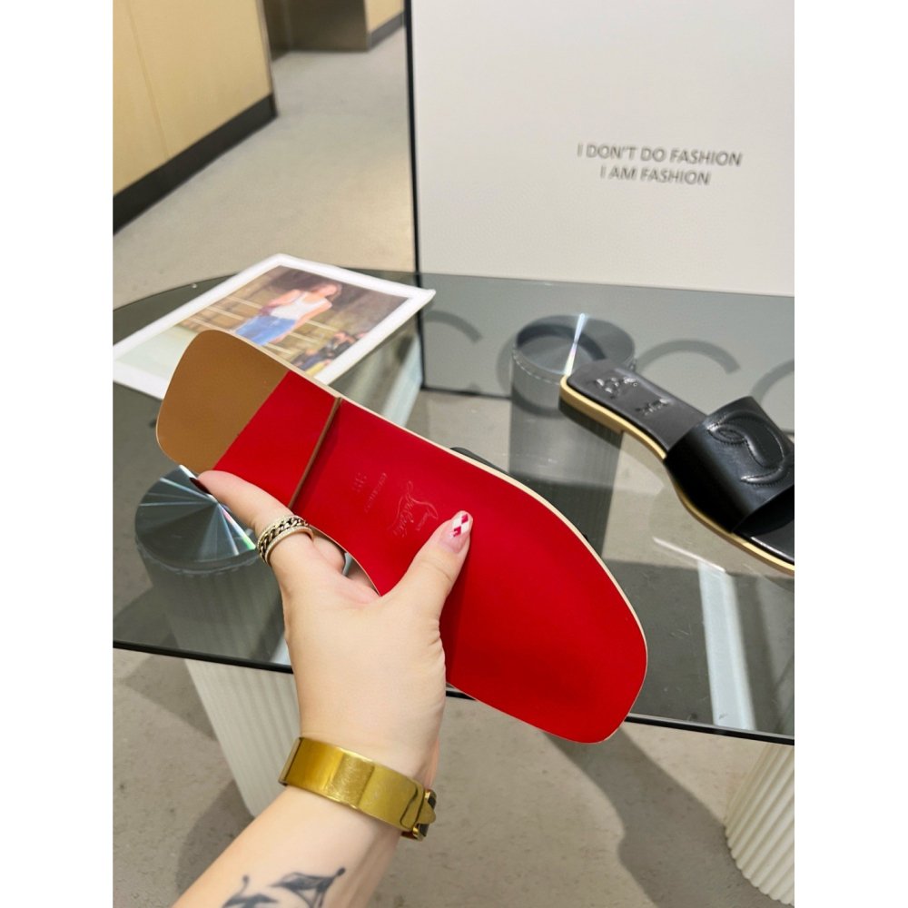 Cheap Reps Christian Louboutin CL Mules in Black Leather