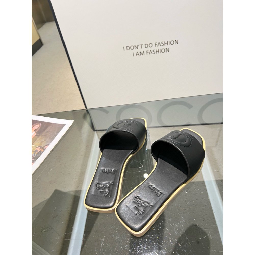 Cheap Reps Christian Louboutin CL Mules in Black Leather