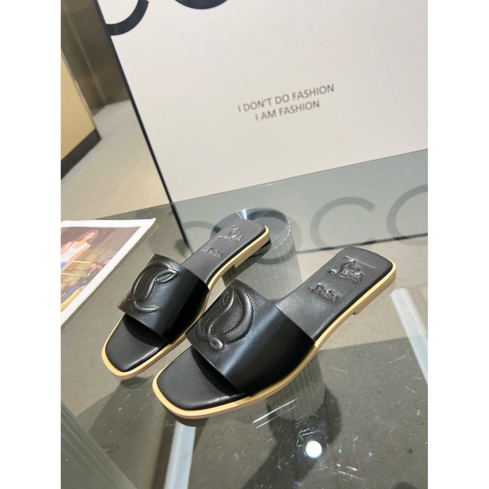 Cheap Reps Christian Louboutin CL Mules in Black Leather