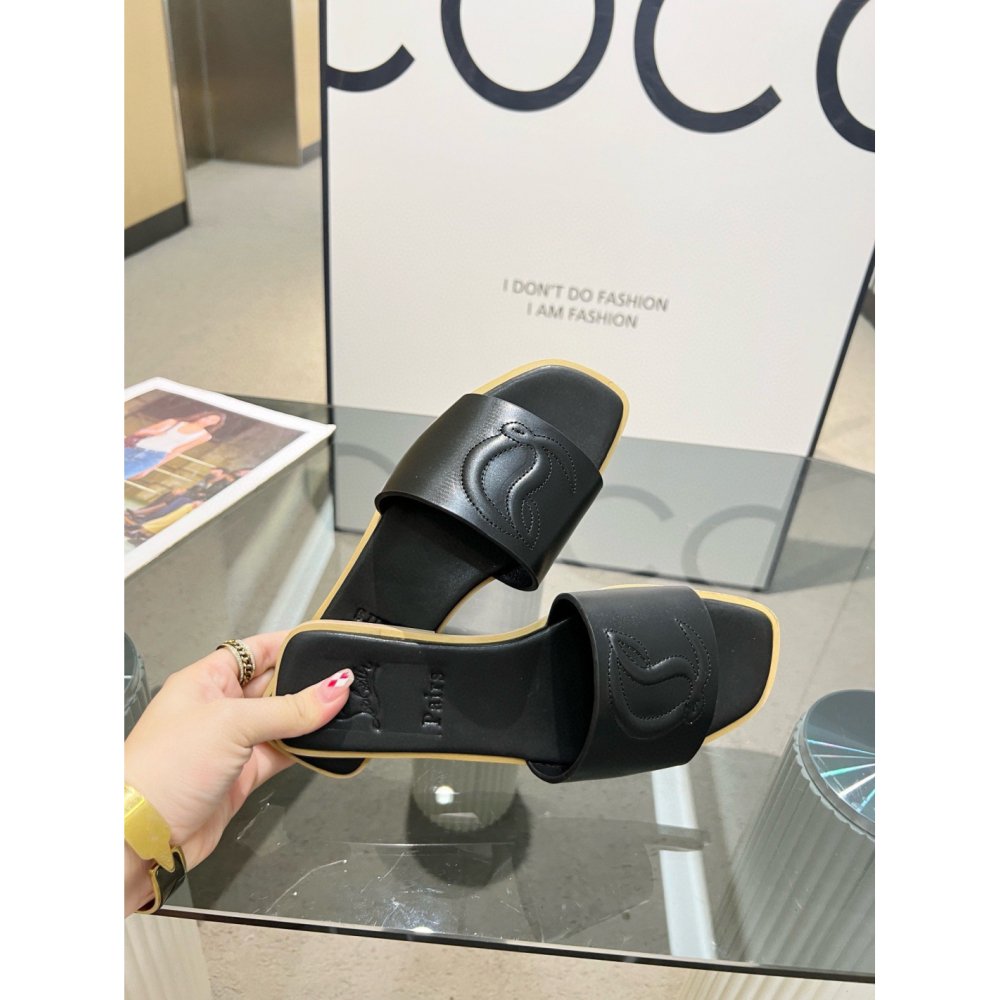 Cheap Reps Christian Louboutin CL Mules in Black Leather
