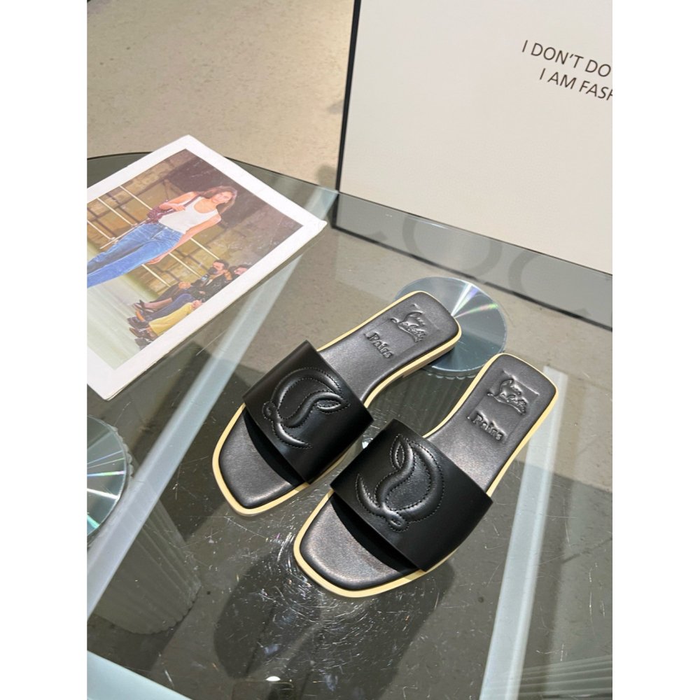 Cheap Reps Christian Louboutin CL Mules in Black Leather