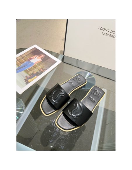 Cheap Reps Christian Louboutin CL Mules in Black Leather