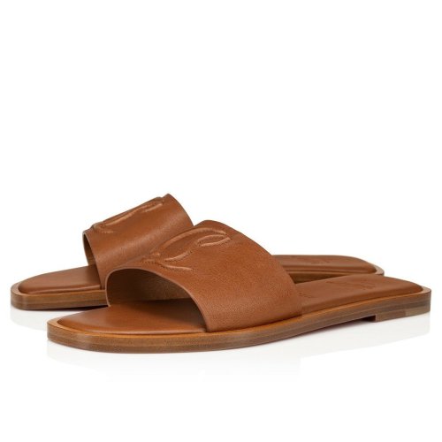 Cheap Reps Christian Louboutin CL Mules in Brown Leather