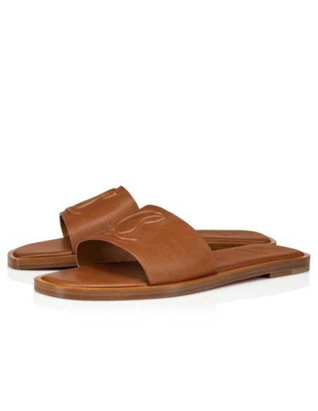 Cheap Reps Christian Louboutin CL Mules in Brown Leather