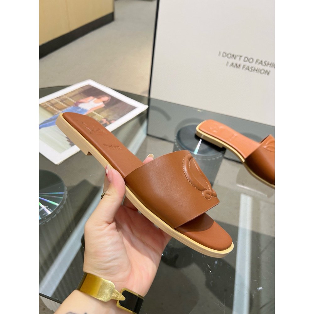 Cheap Reps Christian Louboutin CL Mules in Brown Leather