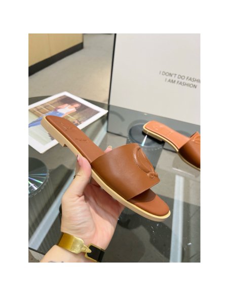 Cheap Reps Christian Louboutin CL Mules in Brown Leather