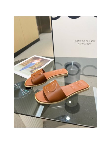 Cheap Reps Christian Louboutin CL Mules in Brown Leather