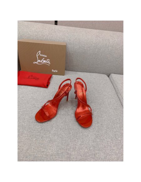 Cheap Reps Christian Louboutin Rosalie Sandals 100mm in Red Patent Leather