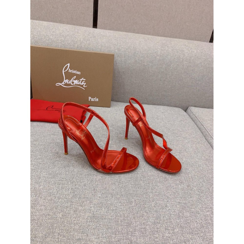 Cheap Reps Christian Louboutin Rosalie Sandals 100mm in Red Patent Leather