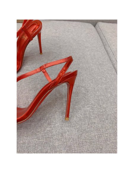 Cheap Reps Christian Louboutin Rosalie Sandals 100mm in Red Patent Leather