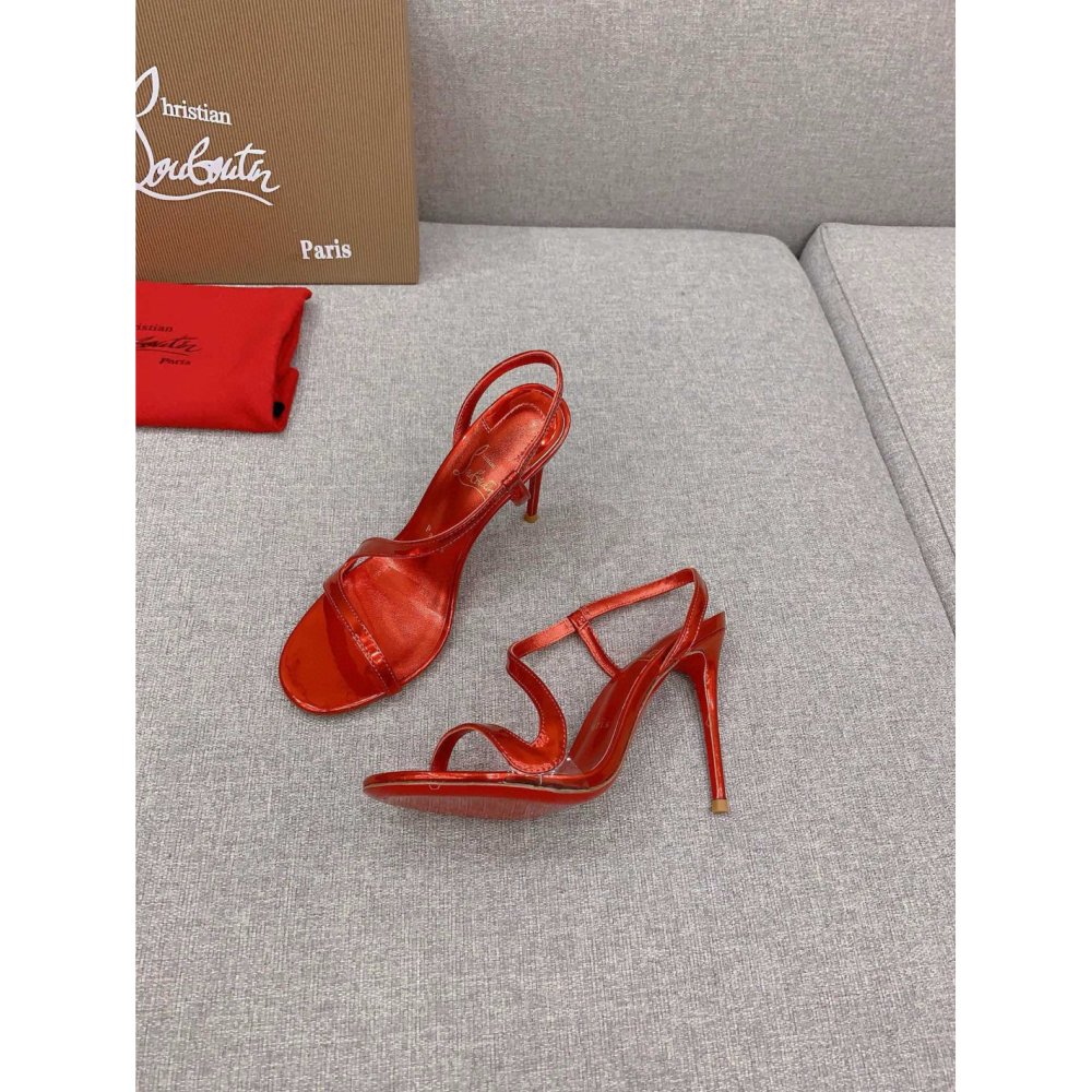Cheap Reps Christian Louboutin Rosalie Sandals 100mm in Red Patent Leather