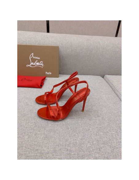 Cheap Reps Christian Louboutin Rosalie Sandals 100mm in Red Patent Leather