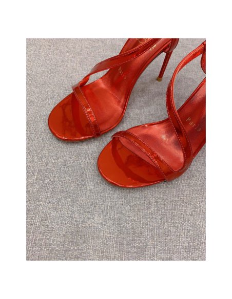 Cheap Reps Christian Louboutin Rosalie Sandals 100mm in Red Patent Leather