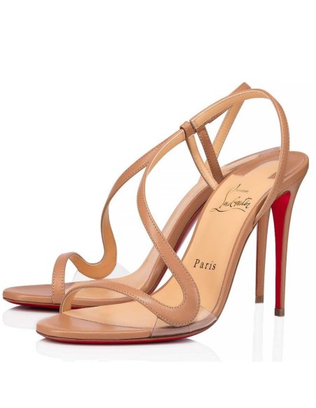 Cheap Reps Christian Louboutin Rosalie Sandals 100mm in Nude Lambskin