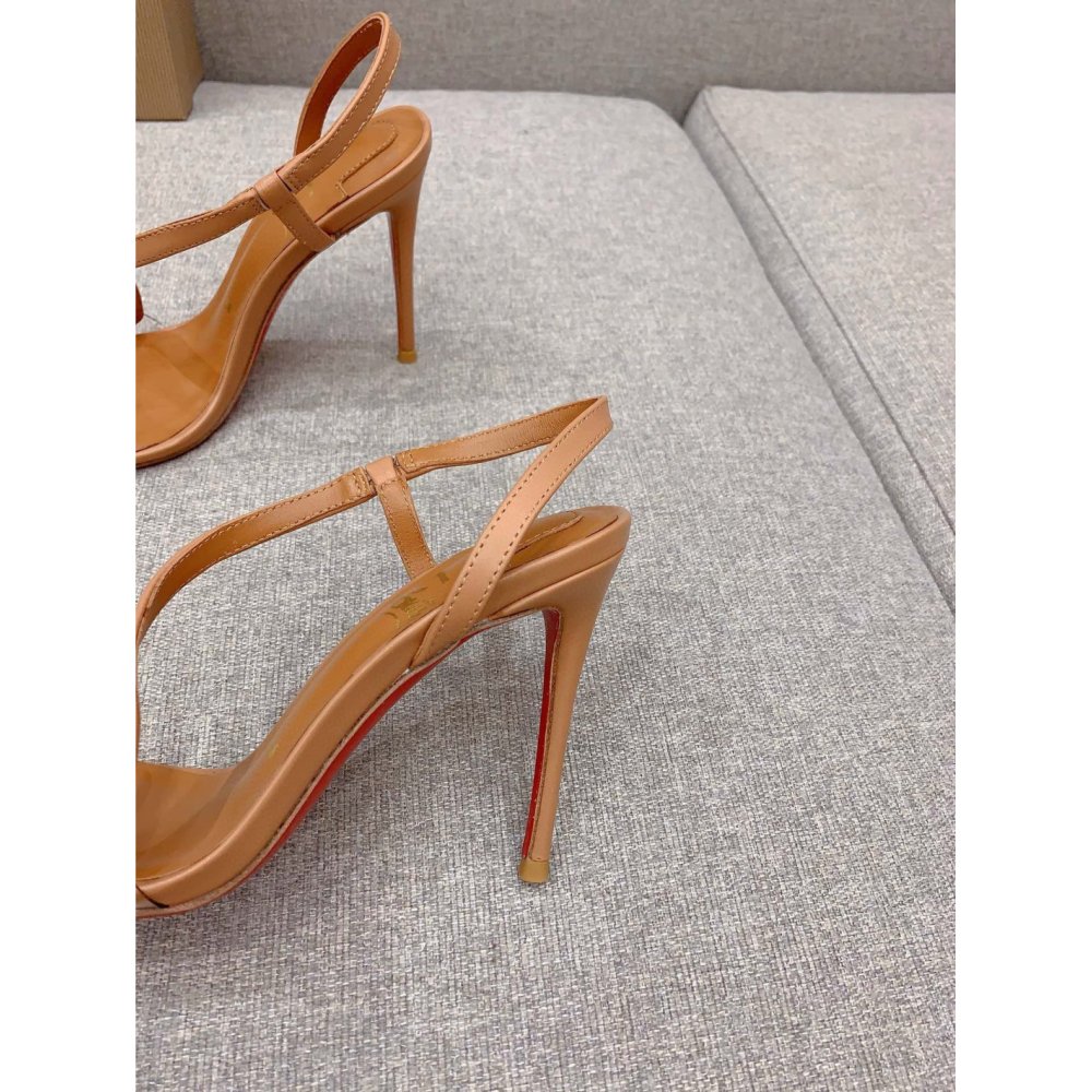 Cheap Reps Christian Louboutin Rosalie Sandals 100mm in Nude Lambskin