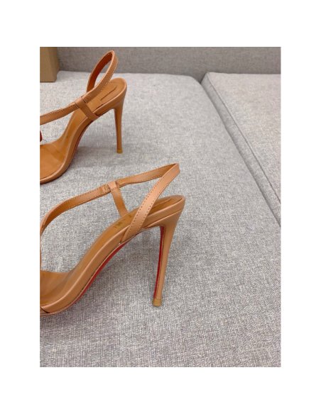 Cheap Reps Christian Louboutin Rosalie Sandals 100mm in Nude Lambskin