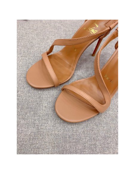Cheap Reps Christian Louboutin Rosalie Sandals 100mm in Nude Lambskin