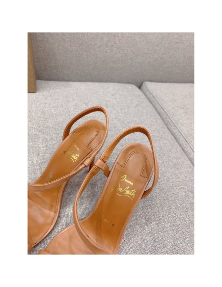 Cheap Reps Christian Louboutin Rosalie Sandals 100mm in Nude Lambskin