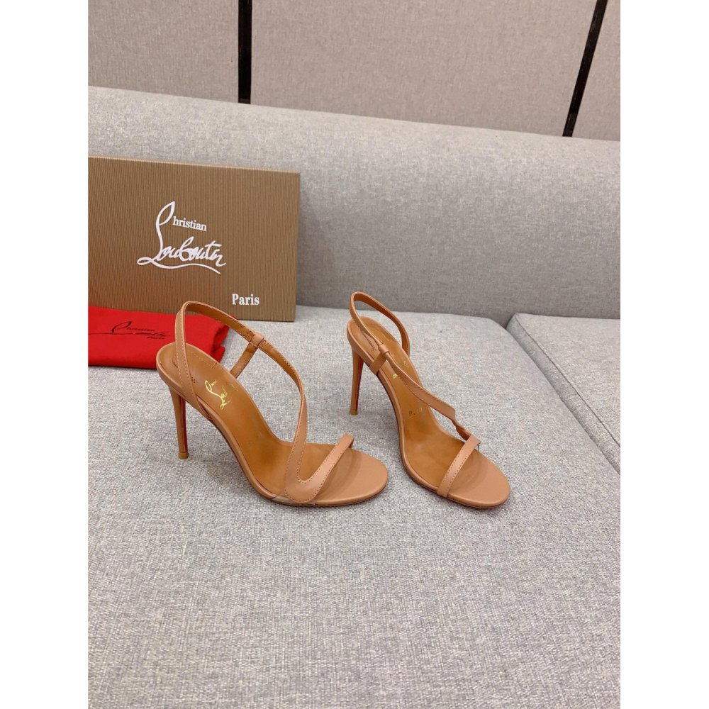 Cheap Reps Christian Louboutin Rosalie Sandals 100mm in Nude Lambskin