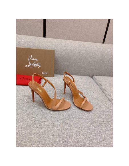 Cheap Reps Christian Louboutin Rosalie Sandals 100mm in Nude Lambskin