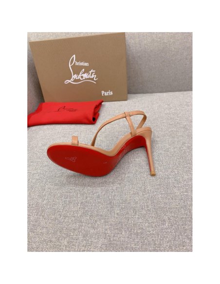 Cheap Reps Christian Louboutin Rosalie Sandals 100mm in Nude Lambskin