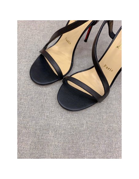 Cheap Reps Christian Louboutin Rosalie Sandals 100mm in Black Lambskin