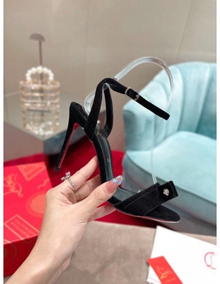 Cheap Reps Christian Louboutin Umberta 100mm Sandals In Black Suede