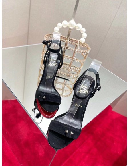 Cheap Reps Christian Louboutin Umberta 100mm Sandals In Black Suede