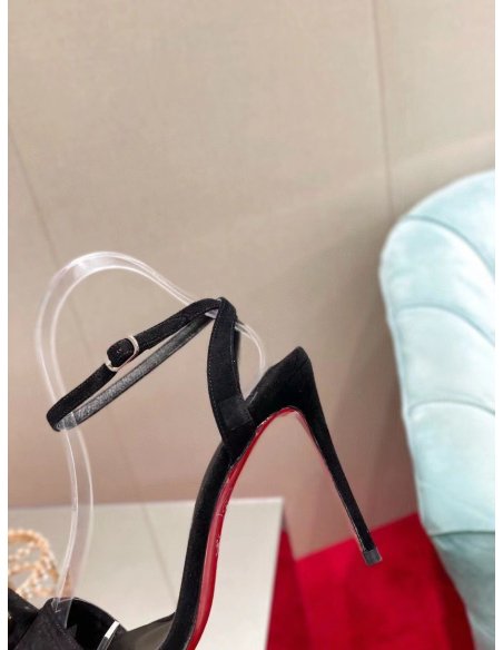 Cheap Reps Christian Louboutin Umberta 100mm Sandals In Black Suede